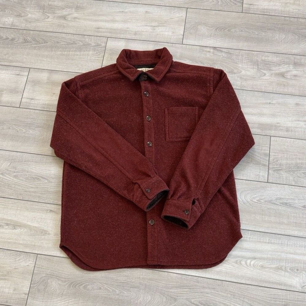 Tommy Bahama Men’s‎ Long Sleeves Fleece Shirt Button Down Burgundy Size XL